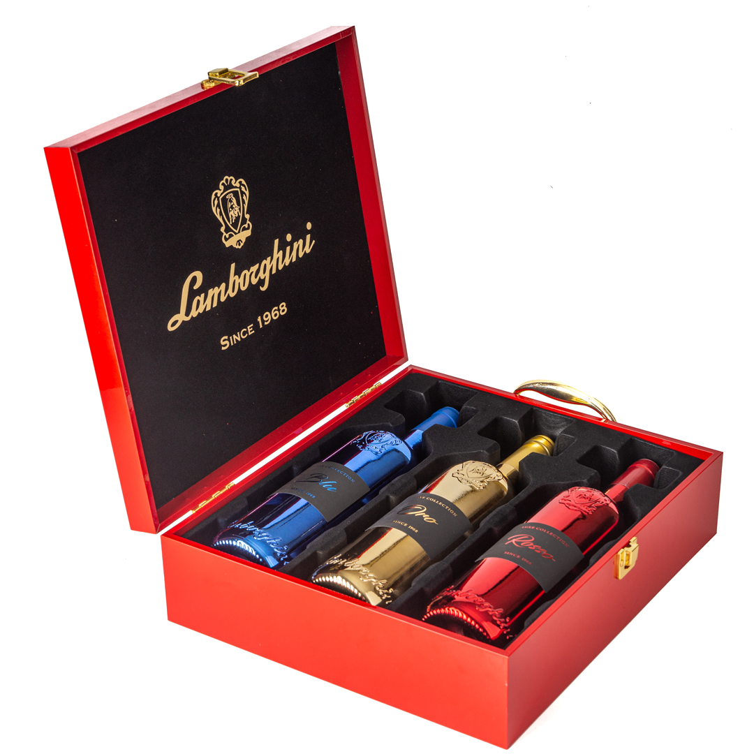 red case with 3 wines
